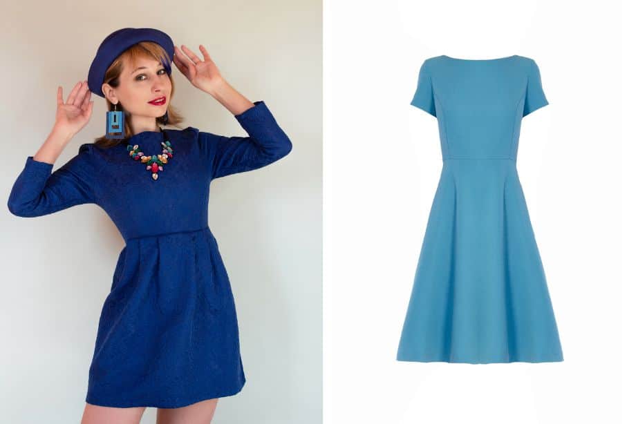 Les accessoires pour une robe bleue marinent sans faire de surcharge